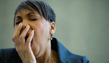 Woman Yawning